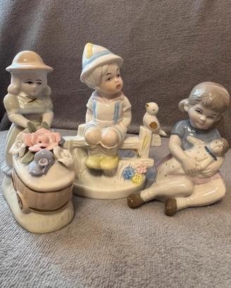 Statuine(3)Vintage , Porcellana stile Capodimonte
