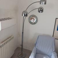 lampada terra  cromata anni 70  vintage 