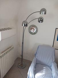 lampada terra  cromata anni 70  vintage 