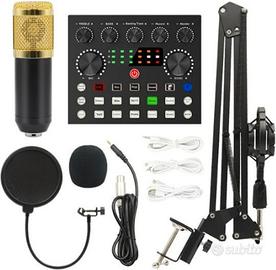 KIT REGISTRAZIONE PODCAST COMPLETO SET MICROFONO