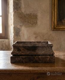 Fioriera in Pregiato Marmo Marrone - Pezzo Unico