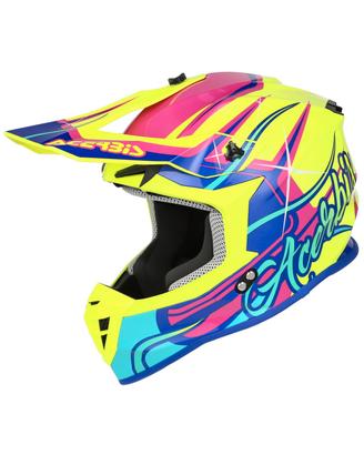 Casco Off Road Linear Acerbis giallo rosa