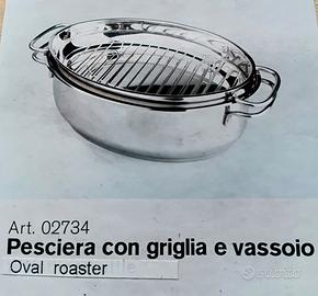 Pesciera con griglia e vassoio Viceversa acciaio