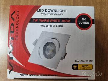 VIVIDA - Faretto LED, ad Incasso, Quadrato, 7W, 30