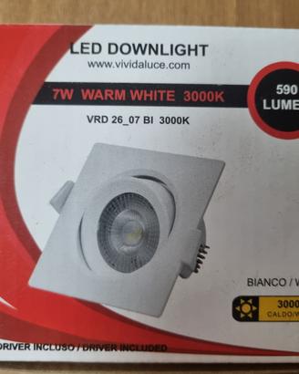 VIVIDA - Faretto LED, ad Incasso, Quadrato, 7W, 30