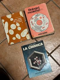 3 Libri testo scolastici vintage BIOLOGIA CHIMICA