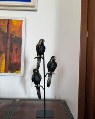 Scultura uccellini saggi, legno Maisons du Monde