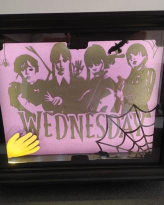 Mercoledì Addams 3D shadowbox with black frame
