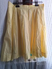 Gonna giallo canarino vintage al ginocchio