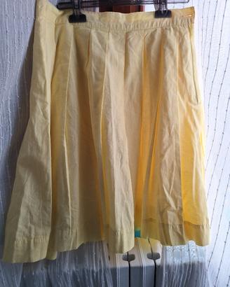 Gonna giallo canarino vintage al ginocchio