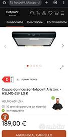 Cappa da incasso Ariston Hotpoint
