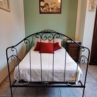 Letto Ferro Battuto Restaurato Piazza 1/2 +materas