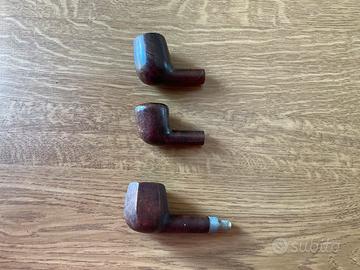 Nr.3 pipe in radica di legno vintage da collezione