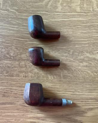 Nr.3 pipe in radica di legno vintage da collezione