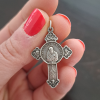 Ciondolo crocifisso vintage San Francesco d'Assisi