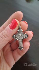 Ciondolo crocifisso vintage San Francesco d'Assisi
