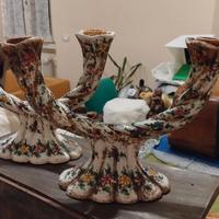 coppia candelabro ceramica CAM Gubbio Italia 