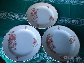 3 piatti dolce/frutta porcellana Laveno originali