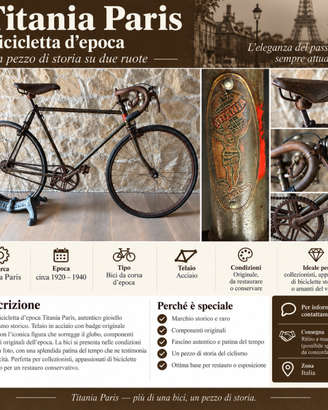 Bicicletta d’epoca Titania Paris – originale –