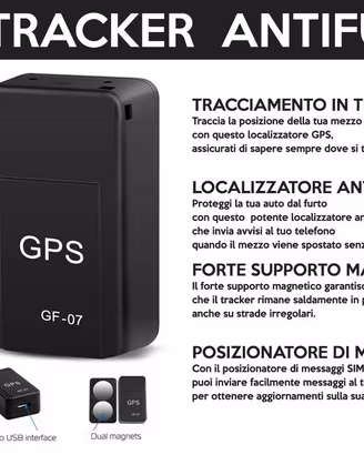GPS Tracker Antifurto monitoraggio in tempo reale