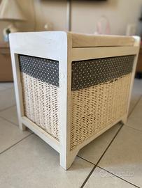 Mobiletto contenitore shabby chic bianco