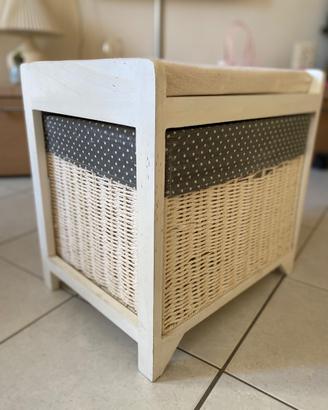 Mobiletto contenitore shabby chic bianco