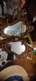 coppia specchi barocco dorato
