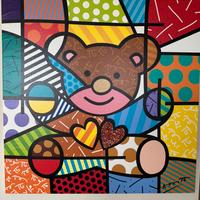 Tela “Happy” Romero Britto 61x61 con certificato