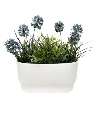 Vaso in ceramica + 3 piantine artificiali IKEA