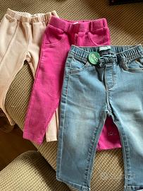 3 paia pantaloni bimba invernali  tg 18 mesi