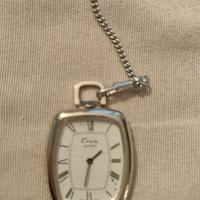 orologio da taschino Vintage acciaio + catenina 