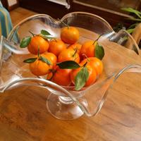 Fruttiera in vetro soffiato