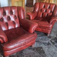 Divani  salotto vintage in pelle 