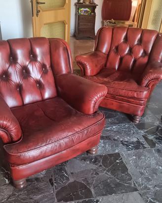 Divani  salotto vintage in pelle 