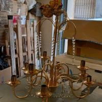 LAMPADARIO IN CRISTALLO GOCCIA Vintage 9 bracci