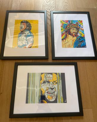 Quadri pop art con cornice bianca o nera