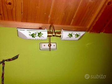 Applique provenzali in ceramica base in ottone