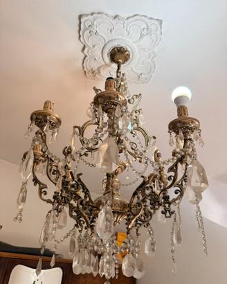 Lampadario veneziano, stile in cristallo antico