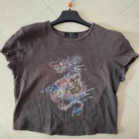 t-shirt maglietta bershka grigia taglia M