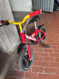 bici  rossa ruote antiforo 12 pollici