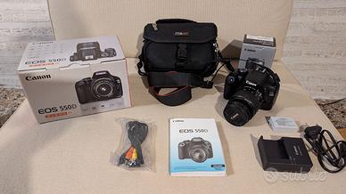 canon 550D + 18-55mm obiettivo + borsa