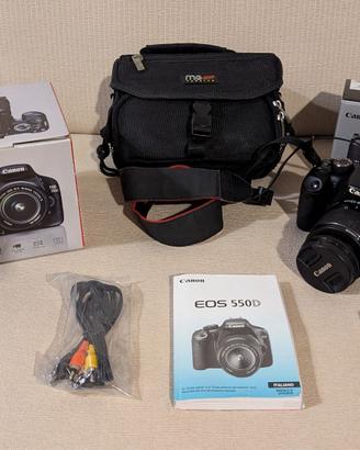 canon 550D + 18-55mm obiettivo + borsa