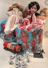 Lotto bambole e oggetti vintage collezione