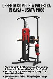 Set GYM: Power Tower INTEY + Sacco BOXE RDX GUANTI