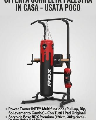Set GYM: Power Tower INTEY + Sacco BOXE RDX GUANTI