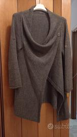 Cardigan BONPRIX grigio/marrone Tg XL