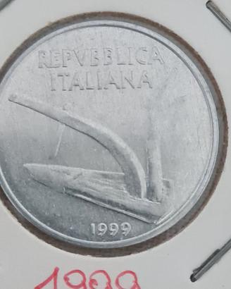 Moneta 10 Lire 1999 "Variante"