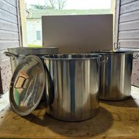 Lotto 3 pentoloni Agnelli inox/alluminio