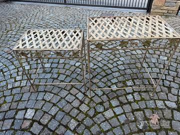 2 tavolini in ferro battuto