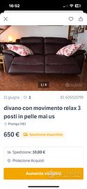 2 divani in pelle 3 posti